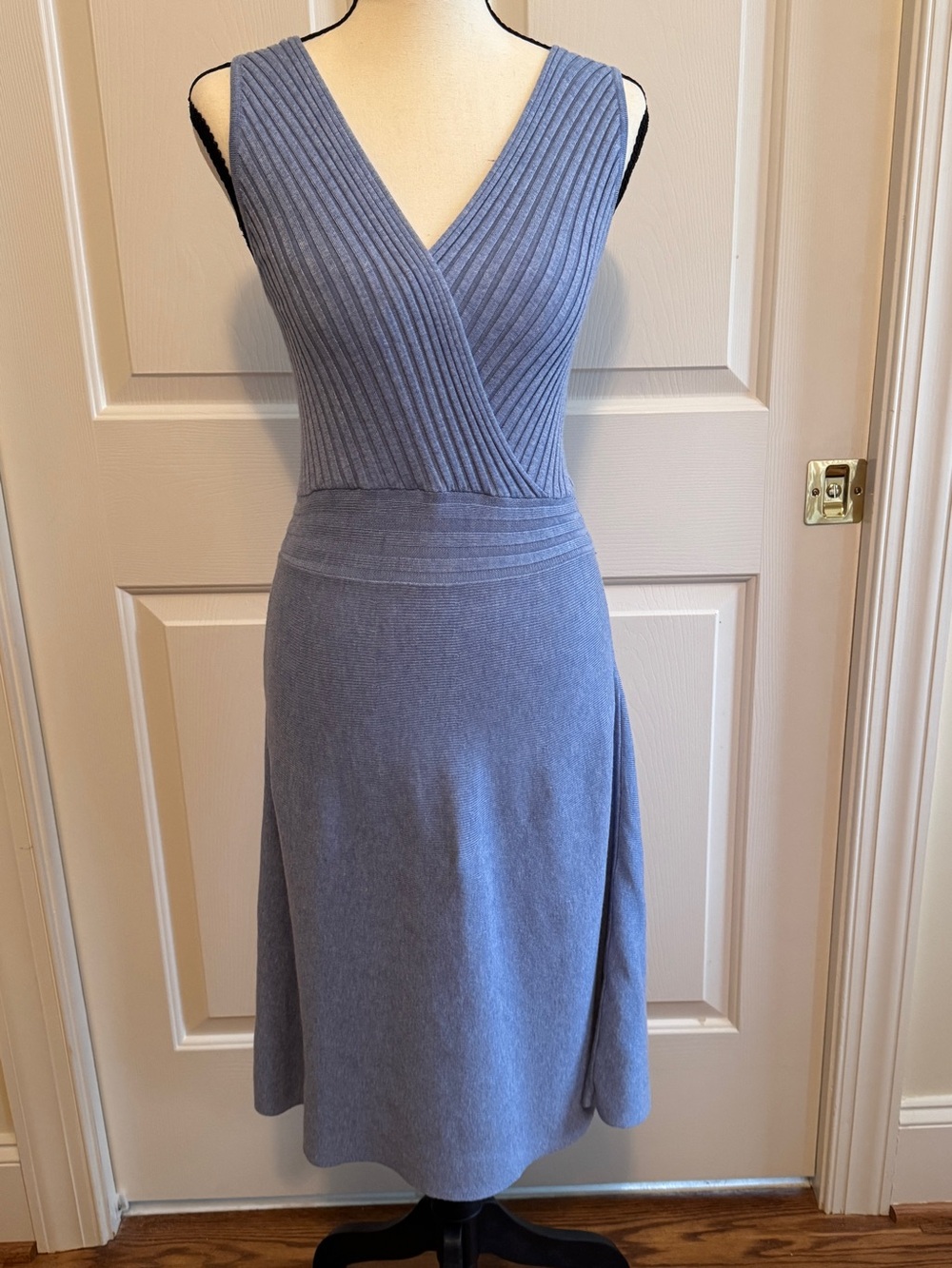 INC International Concepts Sleeveless Wrap-Style Midi Dress in Dusty Blue NWOT